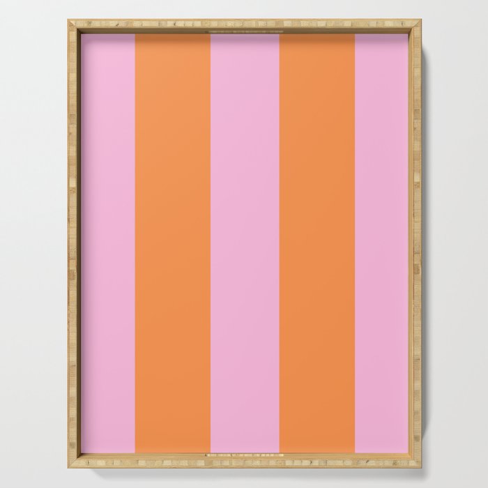 Orange and Pink Stripes  Serving Tray Gallery Image 1
