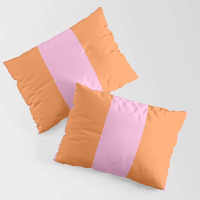 Orange and Pink Stripes  Pillow Sham Gallery Image 1
