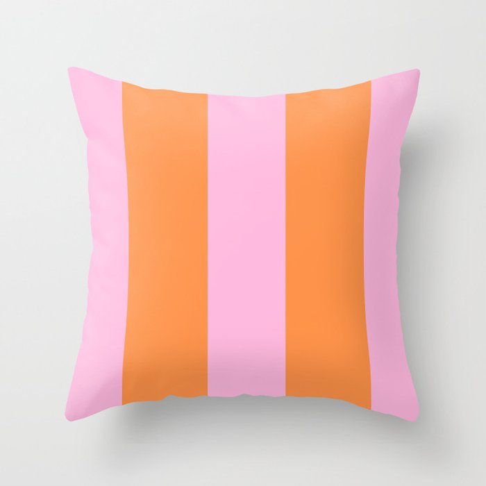 Orange and Pink Stripes  Throw Pillow Gallery Image 1
