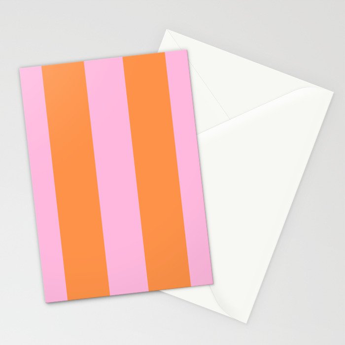 Orange and Pink Stripes  Stationery Card Gallery Image 2