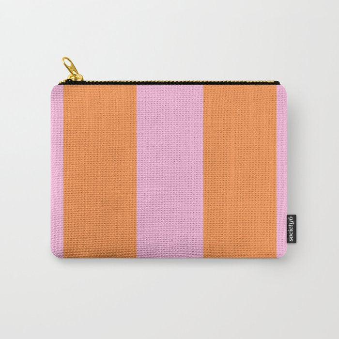 Orange and Pink Stripes  Carry All Pouch Gallery Image 1