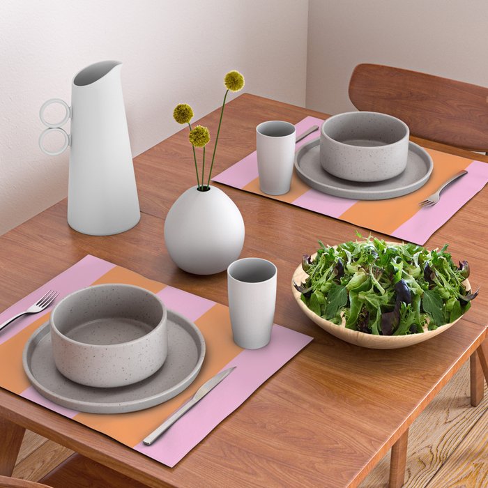 Orange and Pink Stripes  Placemat Gallery Image 2