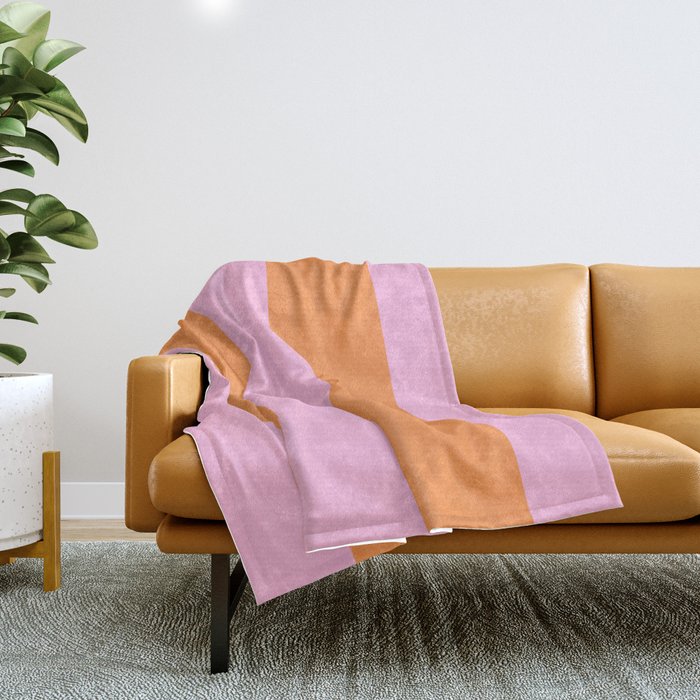 Orange and Pink Stripes  Throw Blanket Gallery Image 1