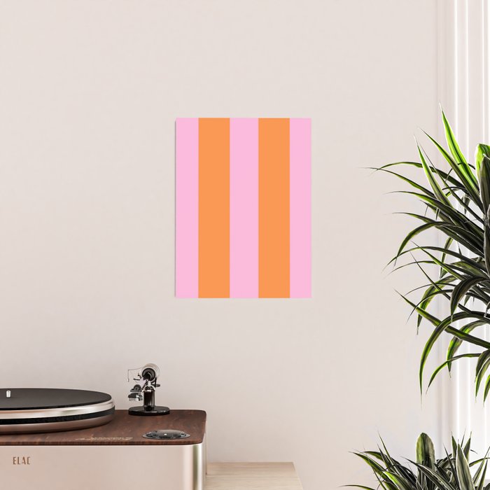 Orange and Pink Stripes  Poster Gallery Image 2