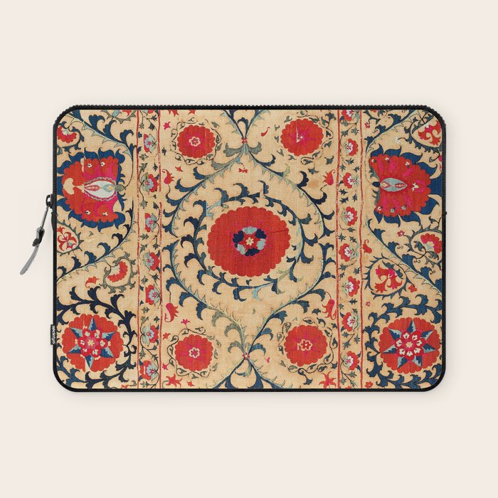 Samarkand Suzani Bokhara Uzbekistan Floral Embroidery Print Laptop Sleeve Gallery Image 1