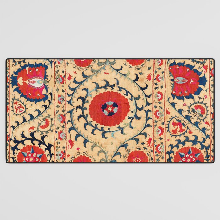 Samarkand Suzani Bokhara Uzbekistan Floral Embroidery Print Desk Mat Gallery Image 3