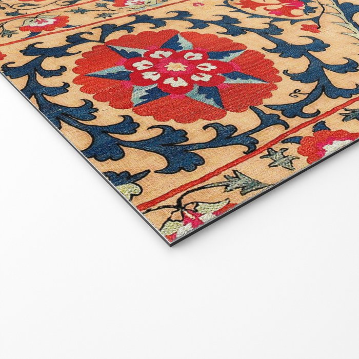 Samarkand Suzani Bokhara Uzbekistan Floral Embroidery Print Welcome Mat Gallery Image 2