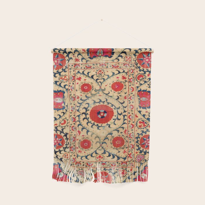 Samarkand Suzani Bokhara Uzbekistan Floral Embroidery Print Wall Hanging Gallery Image 1