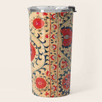 Samarkand Suzani Bokhara Uzbekistan Floral Embroidery Print Travel Mug Gallery Image 2