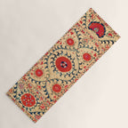 Samarkand Suzani Bokhara Uzbekistan Floral Embroidery Print Yoga Mat Gallery Image 1