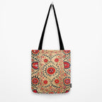 Samarkand Suzani Bokhara Uzbekistan Floral Embroidery Print Tote Bag Gallery Image 2