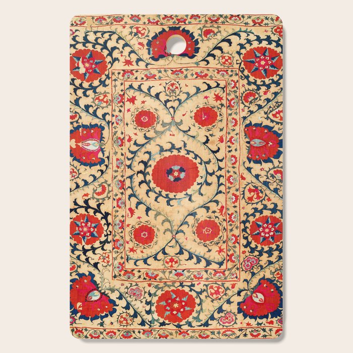 Samarkand Suzani Bokhara Uzbekistan Floral Embroidery Print Cutting Board Gallery Image 1
