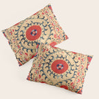Samarkand Suzani Bokhara Uzbekistan Floral Embroidery Print Pillow Sham Gallery Image 3