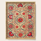 Samarkand Suzani Bokhara Uzbekistan Floral Embroidery Print Serving Tray Gallery Image 1