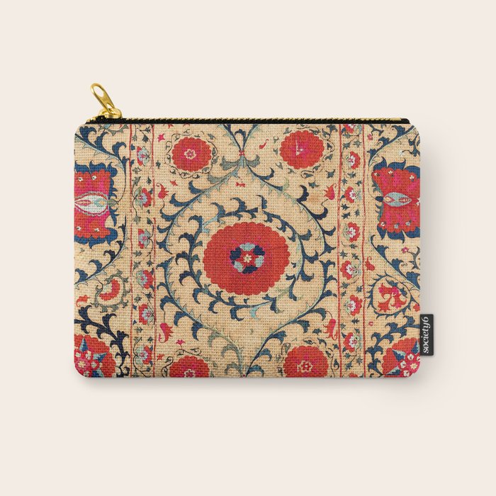 Samarkand Suzani Bokhara Uzbekistan Floral Embroidery Print Carry All Pouch Gallery Image 1