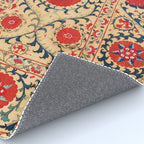 Samarkand Suzani Bokhara Uzbekistan Floral Embroidery Print Rug Gallery Image 4