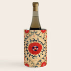 Samarkand Suzani Bokhara Uzbekistan Floral Embroidery Print Wine Chiller Gallery Image 1
