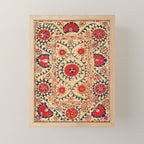 Samarkand Suzani Bokhara Uzbekistan Floral Embroidery Print Mini Art Print Gallery Image 1