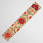 Samarkand Suzani Bokhara Uzbekistan Floral Embroidery Print Table Runner Gallery Image 3