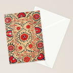 Samarkand Suzani Bokhara Uzbekistan Floral Embroidery Print Stationery Card Gallery Image 2