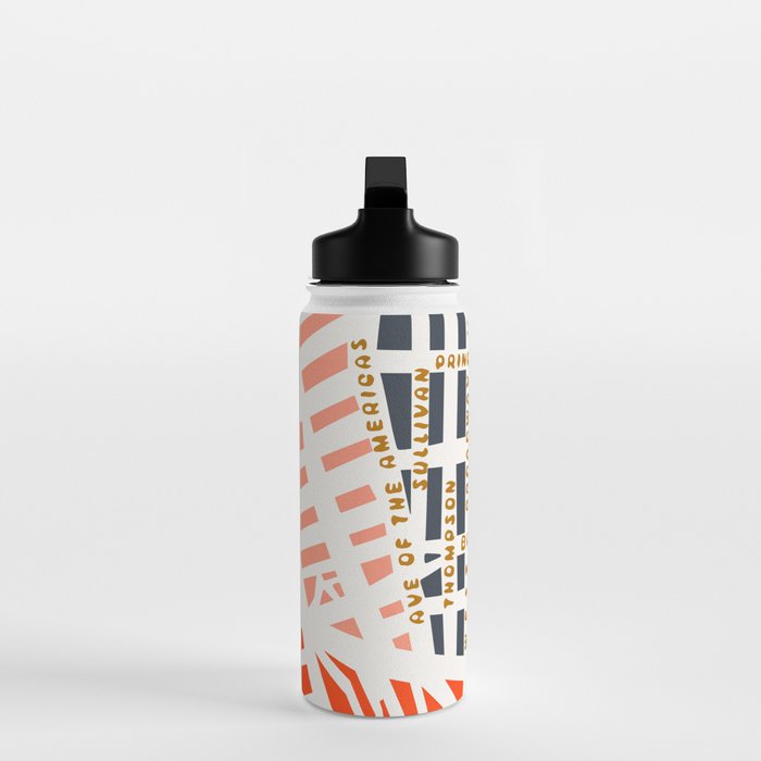 SOHO MAP NYC PINK Water Bottle Gallery Image 3