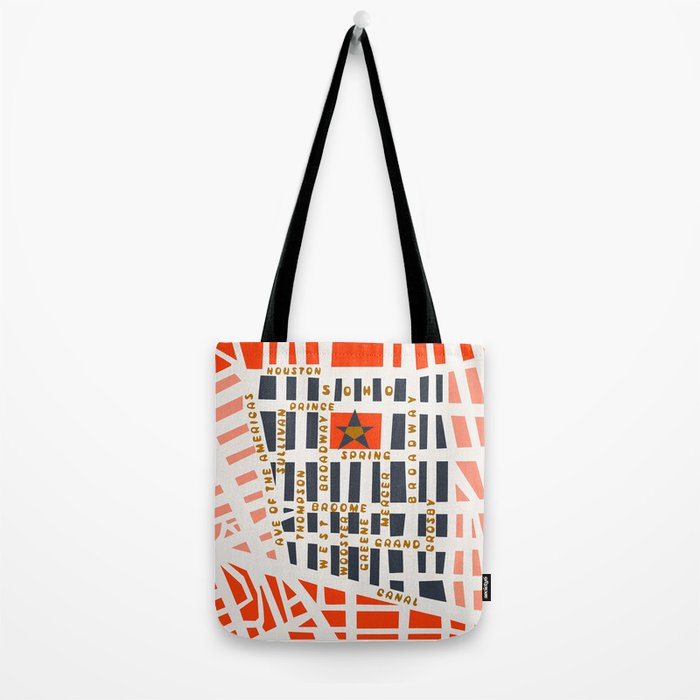 SOHO MAP NYC PINK Tote Bag Gallery Image 2