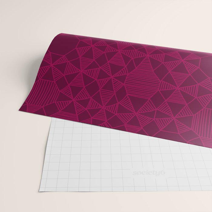 Abstract Minimalism in Raspberry Wrapping Paper Gallery Image 2