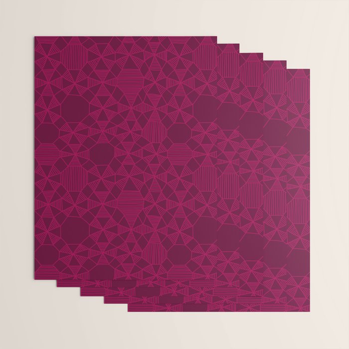 Abstract Minimalism in Raspberry Wrapping Paper Gallery Image 3