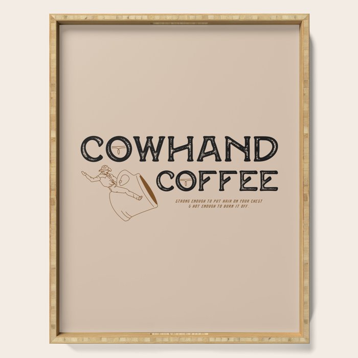 Cowhand Coffee - Rustic Serving Tray Gallery Image 1