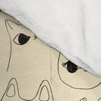 Cute Kawaii Cat Face Doodle Sketch Drawings Comforter Gallery Image 4