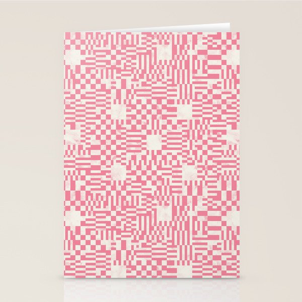 Checkered Pink Matrix Stationery Card Gallery Image 2