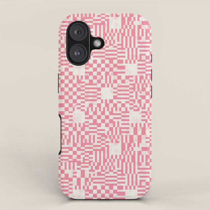 Checkered Pink Matrix iPhone Case Gallery Image 1