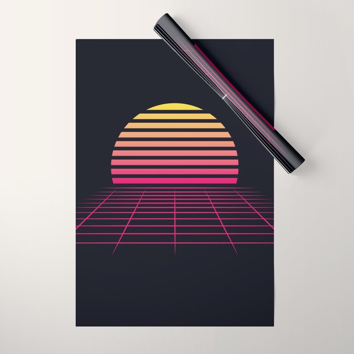Retrowave sunset 2 / 80s - 90s Retro Wrapping Paper Gallery Image 1