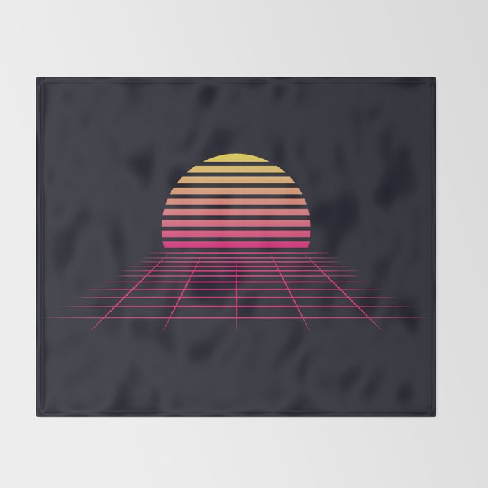 Retrowave sunset 2 / 80s - 90s Retro Throw Blanket Gallery Image 2