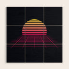 Retrowave sunset 2 / 80s - 90s Retro Wood Wall Art Gallery Image 1