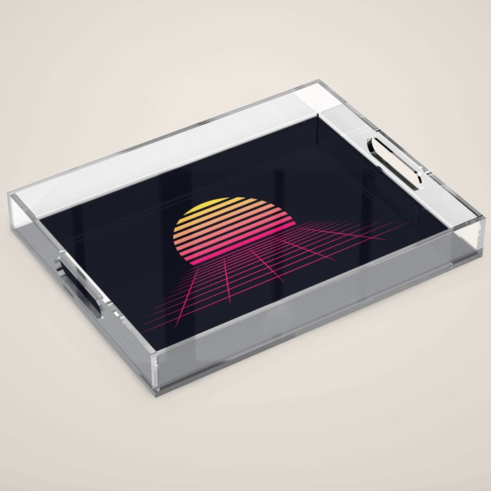 Retrowave sunset 2 / 80s - 90s Retro Acrylic Tray Gallery Image 1
