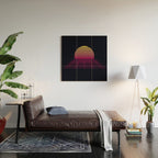 Retrowave sunset 2 / 80s - 90s Retro Wood Wall Art Gallery Image 2