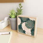Floral Aesthetic in Dark Teal Green, Ivory and Gold Mini Art Print Gallery Image 2