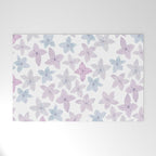 Watercolor hand painted lavender lilac blue floral Welcome Mat Gallery Image 1