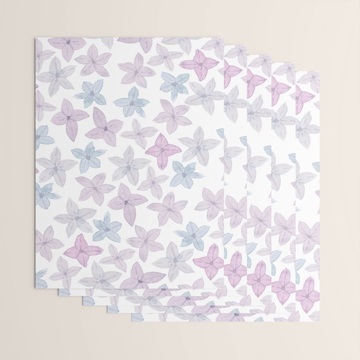Watercolor hand painted lavender lilac blue floral Wrapping Paper Gallery Image 3