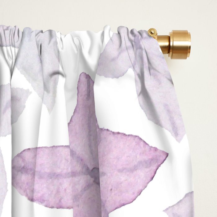 Watercolor hand painted lavender lilac blue floral Window Curtain Gallery Image 2