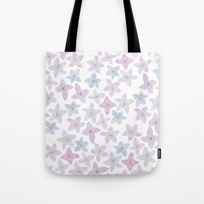 Watercolor hand painted lavender lilac blue floral Tote Bag Gallery Image 1