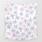 Watercolor hand painted lavender lilac blue floral Wall Tapestry Gallery Image 4