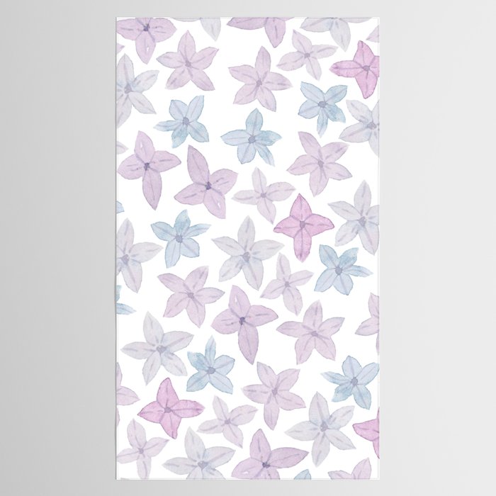 Watercolor hand painted lavender lilac blue floral Tablecloth Gallery Image 2