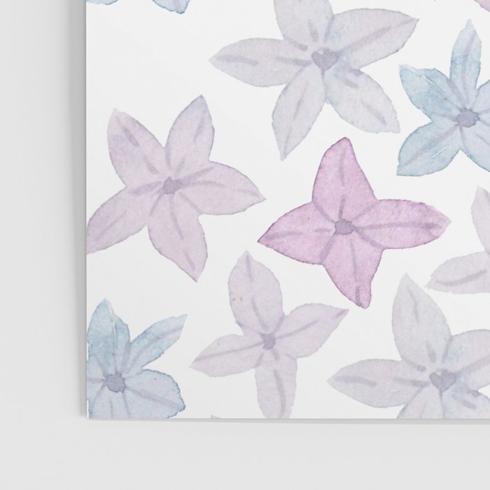Watercolor hand painted lavender lilac blue floral Poster Gallery Image 3