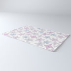 Watercolor hand painted lavender lilac blue floral Rug Gallery Image 3