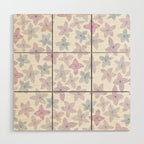 Watercolor hand painted lavender lilac blue floral Wood Wall Art Gallery Image 1