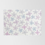 Watercolor hand painted lavender lilac blue floral Rug Gallery Image 2