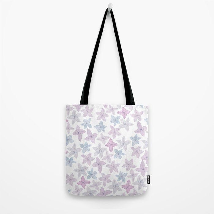 Watercolor hand painted lavender lilac blue floral Tote Bag Gallery Image 2