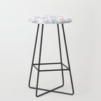 Watercolor hand painted lavender lilac blue floral Stool Gallery Image 1